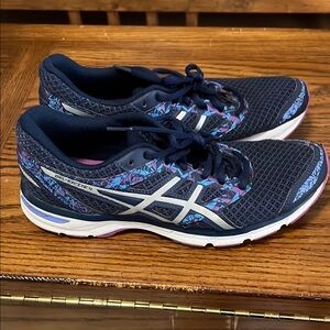 Asics Blue and Purple Athletic Shoes with Cushioned Support